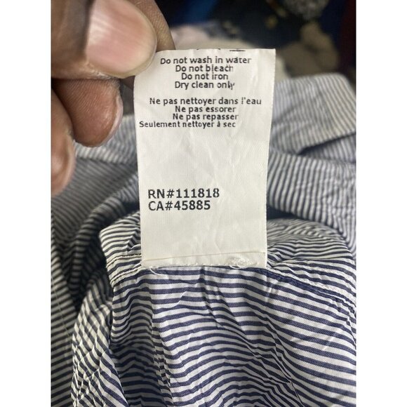 Michael Kors Womens Button Down Long Sleeve Mini Dress Navy Blue White Size 0 - Picture 5 of 7